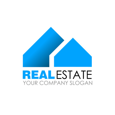 Real estate logo design. Real Estate business company. Building logo. Real estate design concept. Residential constructionのイラスト素材