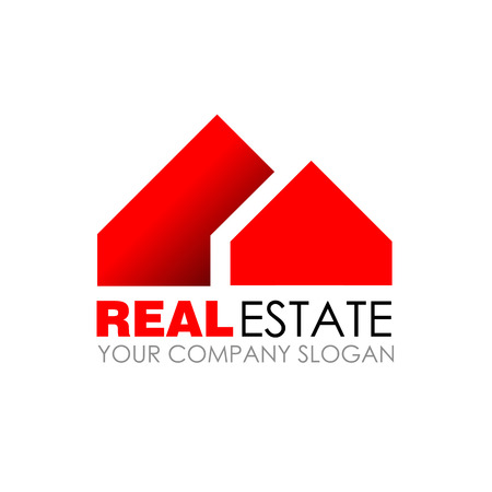 Real estate logo design. Real Estate business company. Building logo. Real estate design concept. Residential constructionのイラスト素材