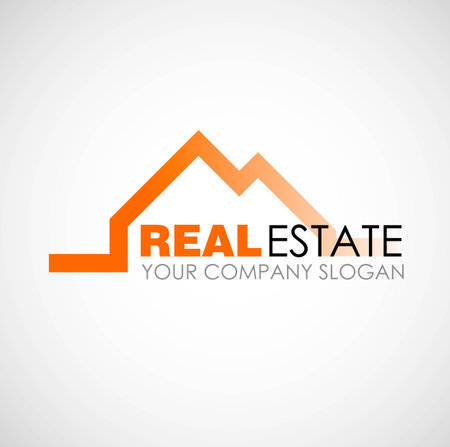 Real estate logo design. Real Estate business company. Building logo. Real estate design concept. Residential constructionのイラスト素材