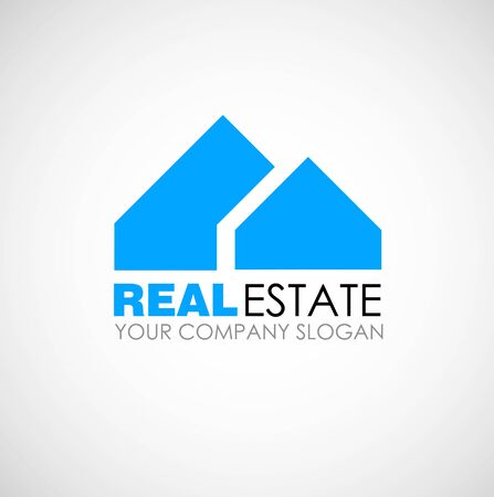 Real estate logo design. Real Estate business company. Building logo. Real estate design concept. Residential constructionのイラスト素材