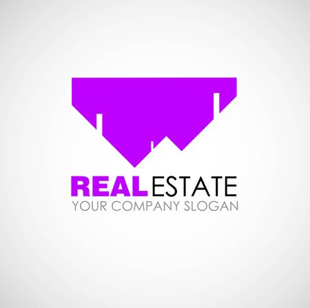 Real estate logo design. Real Estate business company. Building logo. Real estate design concept. Residential constructionのイラスト素材
