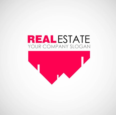 Real estate logo design. Real Estate business company. Building logo. Real estate design concept. Residential constructionのイラスト素材