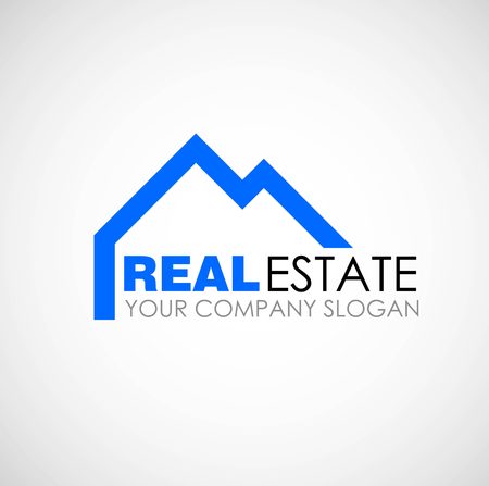Real estate logo design. Real Estate business company. Building logo. Real estate design concept. Residential constructionのイラスト素材