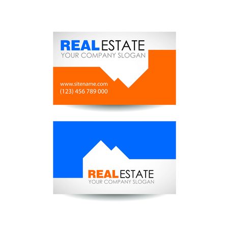 Real estate logo design. Real Estate business company. Building logo. Real estate design concept. Real estate business card design. Architectureのイラスト素材