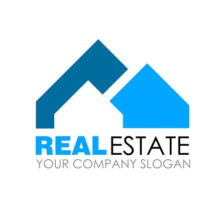 Real estate logo design. Real Estate business company. Building logo. Real estate design concept. Residential constructionのイラスト素材