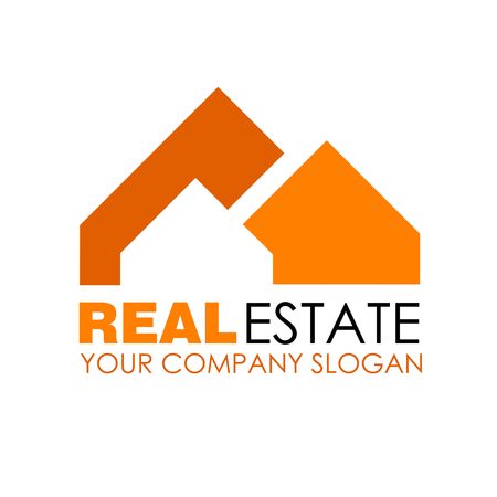 Real estate logo design. Real Estate business company. Building logo. Real estate design concept. Residential constructionのイラスト素材