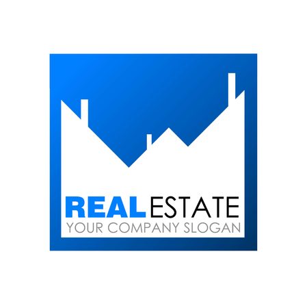 Real estate logo design. Real Estate business company. Building logo. Real estate design concept. Residential constructionのイラスト素材