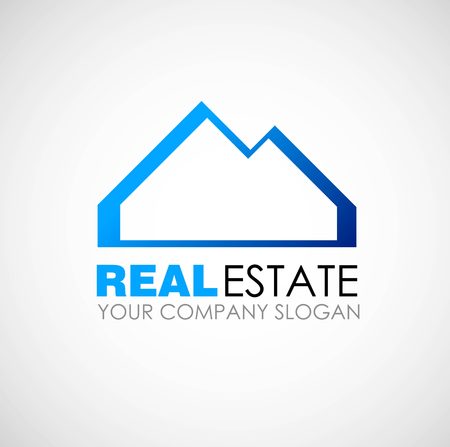Real estate logo design. Real Estate business company. Building logo. Real estate design concept. Residential constructionのイラスト素材