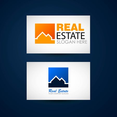 Real estate logo design. Real Estate business company. Building logo. Real estate design concept. Real estate business card design.のイラスト素材
