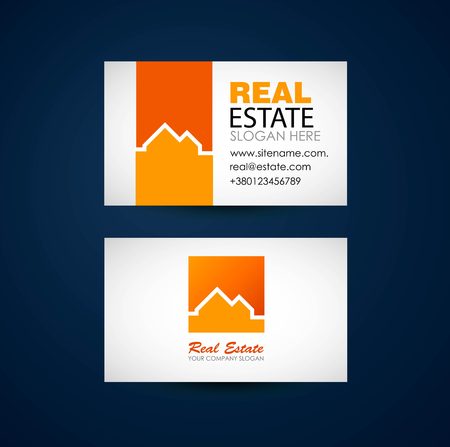 Real estate logo design. Real Estate business company. Building logo. Real estate design concept. Real estate business card design. Architectureのイラスト素材