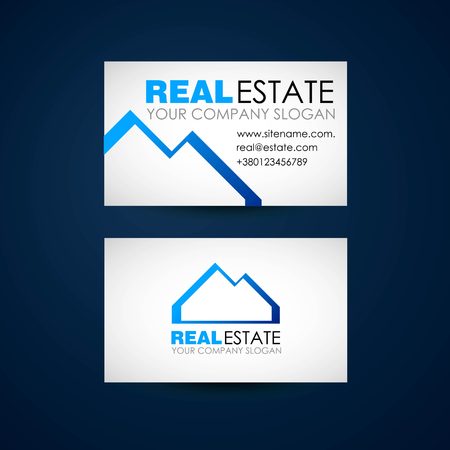 Real estate logo design. Real Estate business company. Building logo. Real estate design concept. Real estate business card design.のイラスト素材