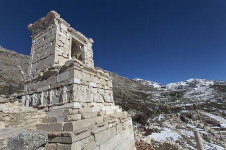 Ruins of ancient roman temple (heroon) in Sagalassos, Turkeyの写真素材