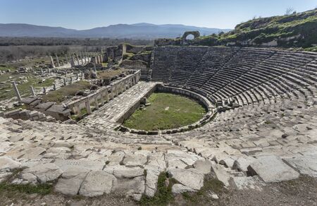 The theater in Aphrodisias, Geyre, Caria, Turkeyの写真素材