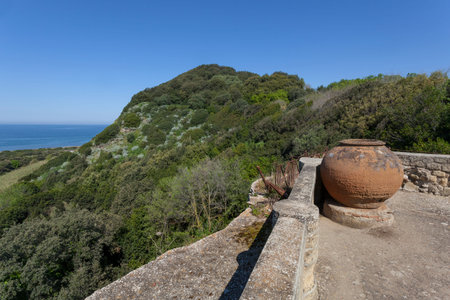 Remains of greek and roman settlement Cuma in Campagna, Italyの写真素材