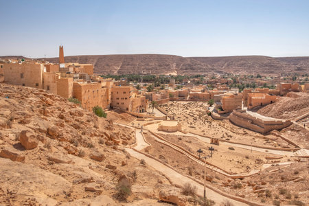 El Atteuf, one of the five cities making up what is referred to as the M'Zab Pentapolis, Algeriaの写真素材