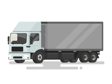Lorry. Delivery truck on a white background. Vector illustrationのイラスト素材
