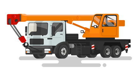 Automotive heavy crane on a white background. Vector illustrationのイラスト素材