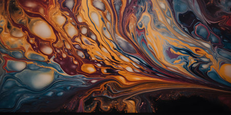 Fluid Art. Abstract colorful background, wallpaper, texture. Mixing paints. Modern art. Generative AI contentの素材