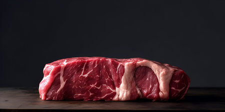 Fresh raw meet on dark background. AI generatedの素材