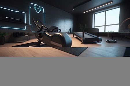 Home gym in luxury house. Generative AI contentの素材