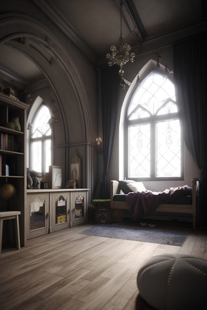 Gothic style interior of children room. Generative AI contentの素材