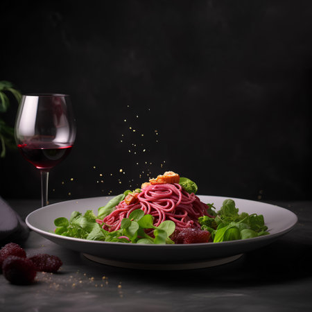 Pasta with red wine. Italian food. Generative AI contentの素材