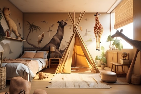 African style interior of children room. Generative AI contentの素材
