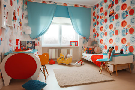 Cozy interior of colorful children room.の素材