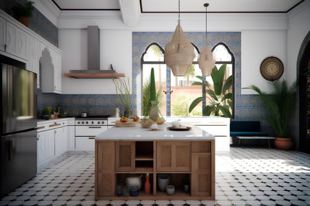Morrocan style kitchen interior in modern house.の素材
