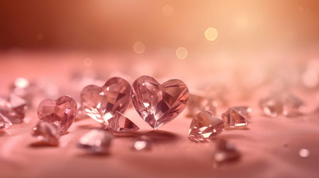 Valentine's day background. Abstract background with crystal hearts.の素材