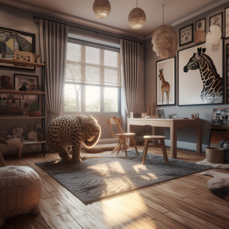 African style interior of children room in modern house.の素材