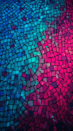 Colorful abstract blue and magenta mosaic background.の素材
