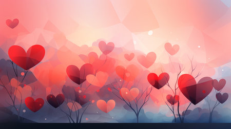 Abstract background with hearts.  Valentine's day background with copy space.の素材