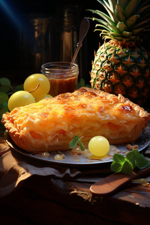 Delicious pineapple pie with orangeの素材