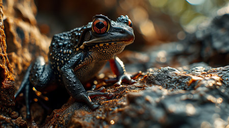Closeup of frog in natural enironmentの素材