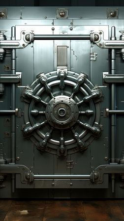 Closed steel bank vault doorの素材