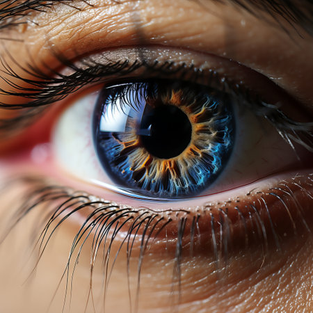 Retina and cornea close-up: Detailed eye anatomy.の素材