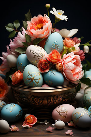Vintage Easter Decor: Nostalgic and classic Easter decorations.の素材
