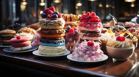 Birthday Dessert Buffet: A spread of sweet treats and desserts.の素材