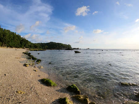 Beautiful afternoon scenery at Wediombo Beach. Wediombo Beach is located in Gunung Kidul, Yogyakarta, Indonesia.の写真素材
