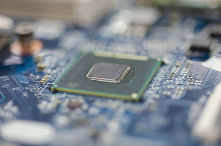 Printed Circuit Board With Chip CPU Processorの写真素材