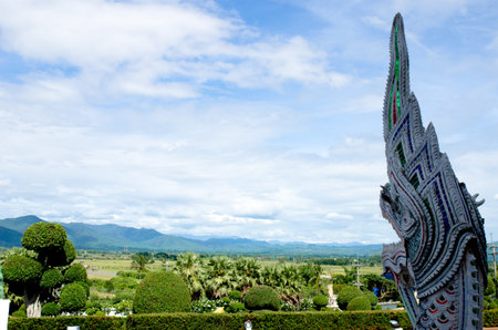 Naga statue in the temple thailand