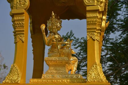 Gold statue of Brahmaの写真素材