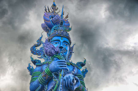 Blue Temple Wat Rong Sua Ten of Chiangrai Thailandの写真素材