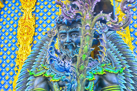 Blue Temple Wat Rong Sua Ten of Chiangrai Thailandのeditorial素材