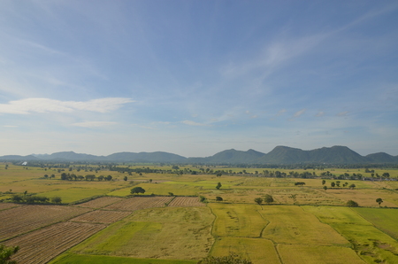 Fields and beautiful sky Thailandの写真素材