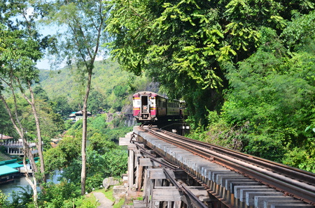Death Railway Bridge Kanchanaburi Thailandの写真素材
