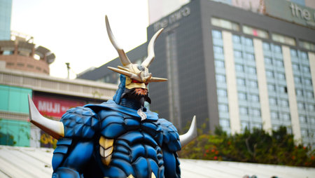 Avenue of Comic Stars Kowloon Park â€” Stock Photo Hong Kong, China - January 14, 2019: statues...