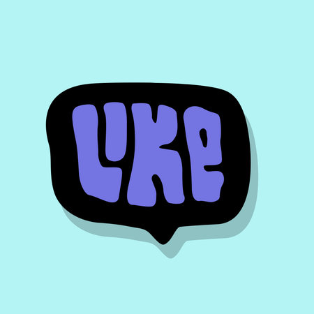 unique hand drawn vector lettering of like word speech bubbles about expression, happy, surprise....