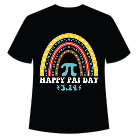 Happy Pi Day Shirt Print Template, Pi day Vector Graphics, funny math design, and giftのイラスト素材